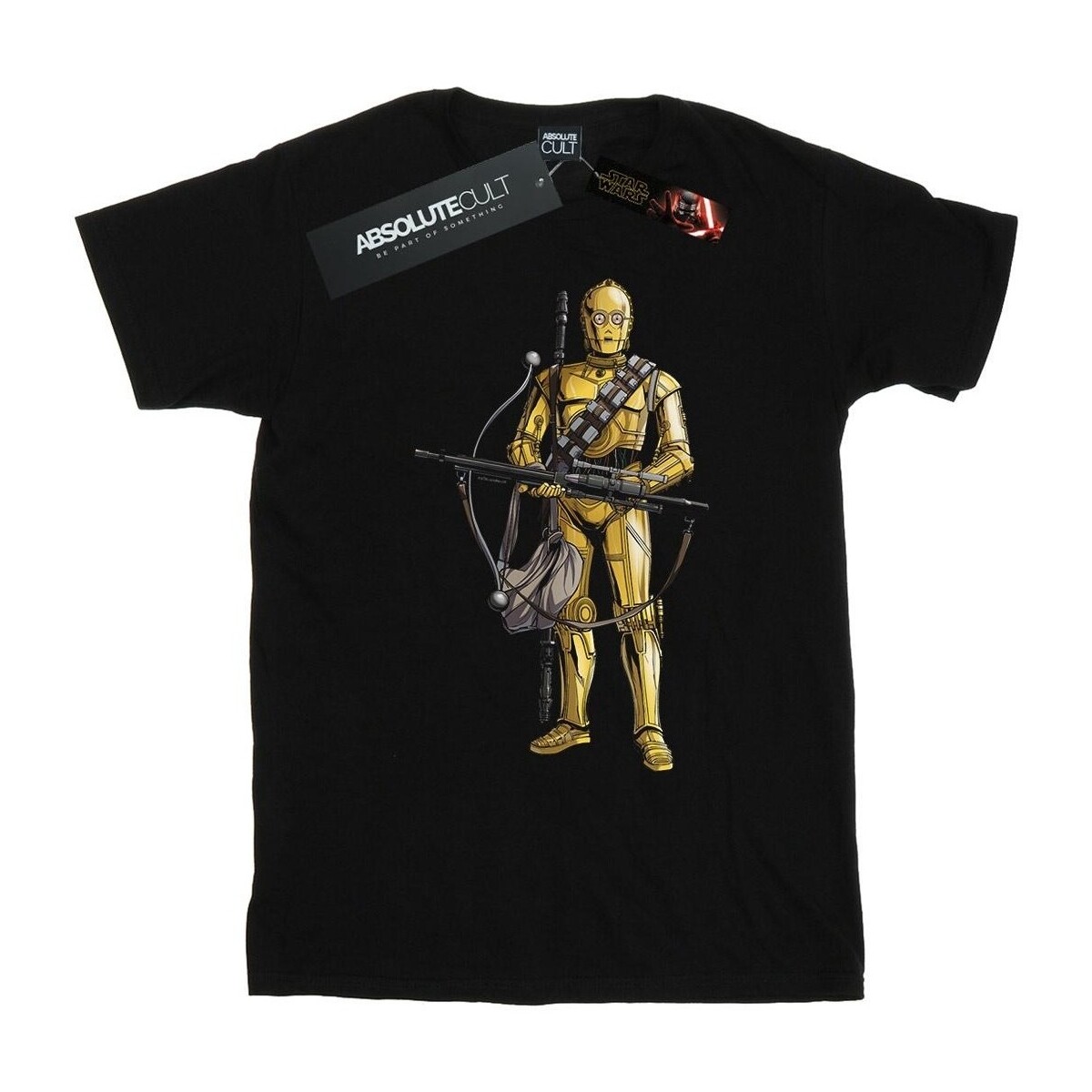 textil Hombre Camisetas manga larga Star Wars: The Rise Of Skywalker C-3PO Chewbacca Bow Caster Negro