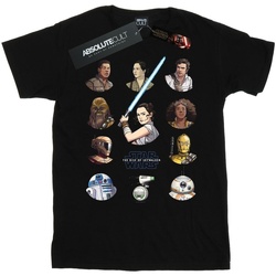 textil Hombre Camisetas manga larga Star Wars: The Rise Of Skywalker Resistance Character Line Up Negro
