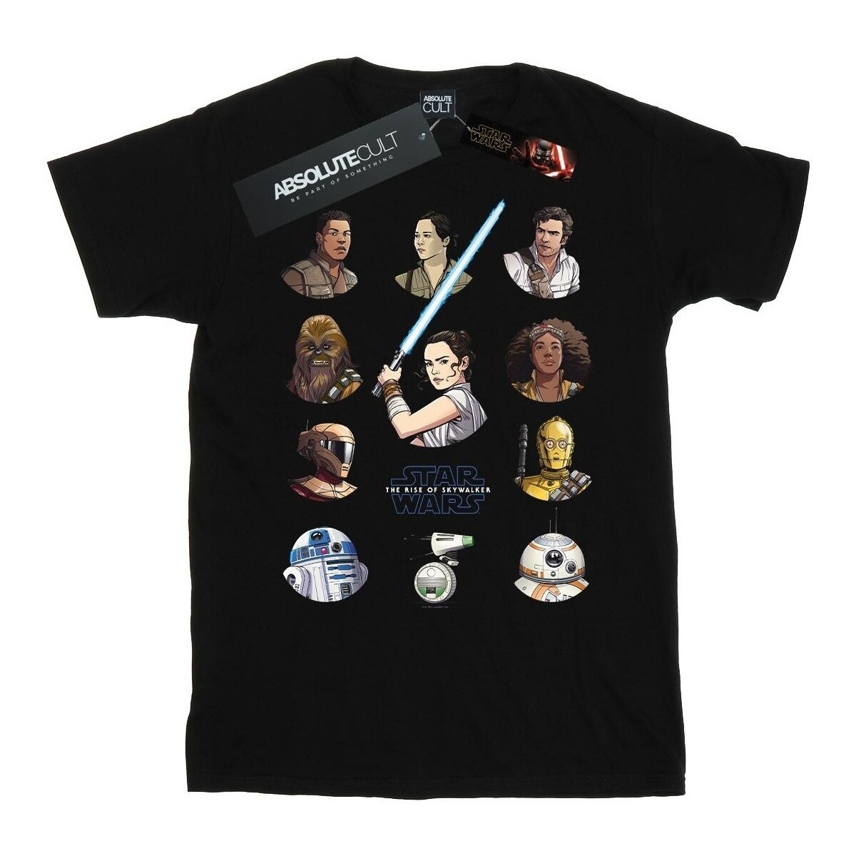 textil Hombre Camisetas manga larga Star Wars: The Rise Of Skywalker Resistance Character Line Up Negro