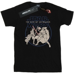 textil Hombre Camisetas manga larga Star Wars: The Rise Of Skywalker Rey And Kylo Combat Negro