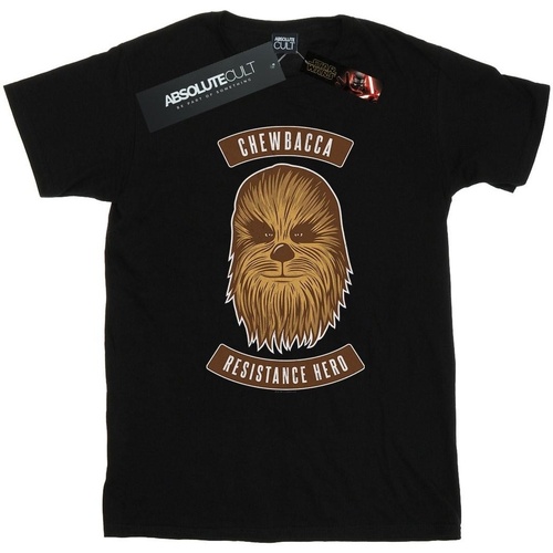 textil Hombre Camisetas manga larga Star Wars: The Rise Of Skywalker Star Wars The Rise Of Skywalker Chewbacca Resistance Hero Negro