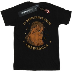 textil Hombre Camisetas manga larga Star Wars: The Rise Of Skywalker Star Wars The Rise Of Skywalker Chewbacca First Resistance Crew Negro