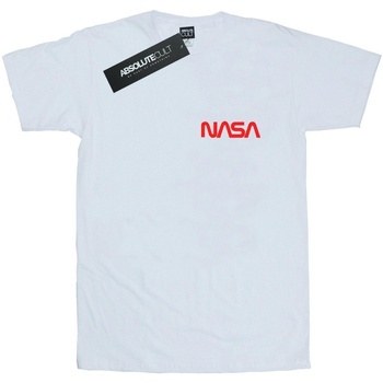textil Hombre Camisetas manga larga Nasa Modern Logo Chest Blanco