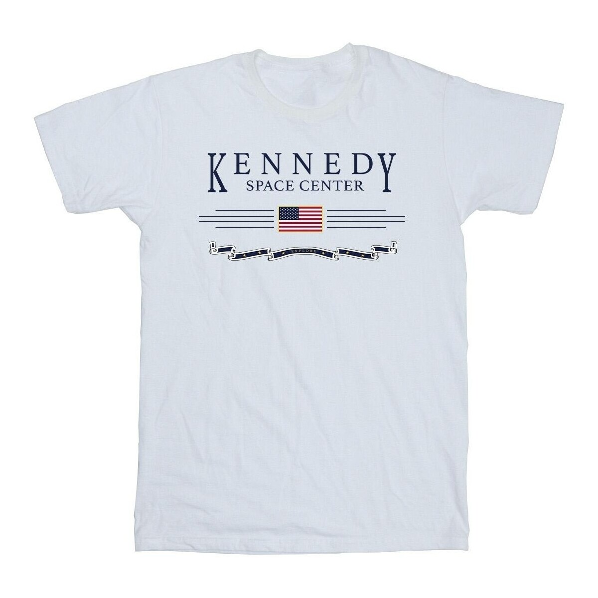 textil Hombre Camisetas manga larga Nasa Kennedy Space Centre Explore Blanco