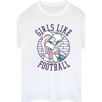 textil Mujer Camisetas manga larga Dessins Animés Lola Bunny Girls Like Football Blanco