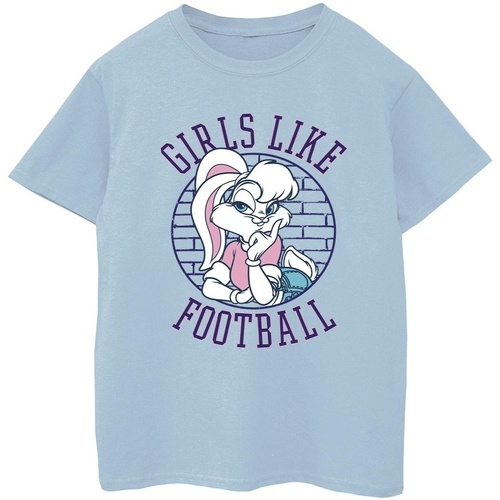 textil Niño Camisetas manga corta Dessins Animés Lola Bunny Girls Like Football Azul