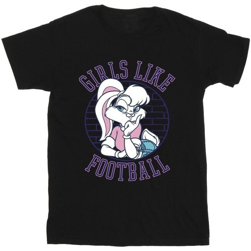 textil Niño Tops y Camisetas Dessins Animés Lola Bunny Girls Like Football Negro