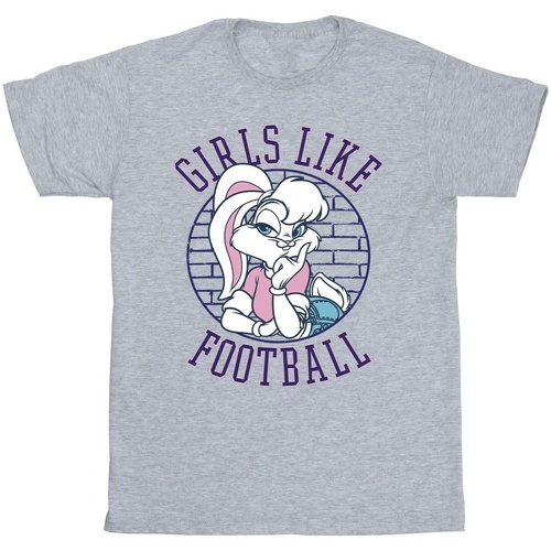 textil Niño Tops y Camisetas Dessins Animés Lola Bunny Girls Like Football Gris