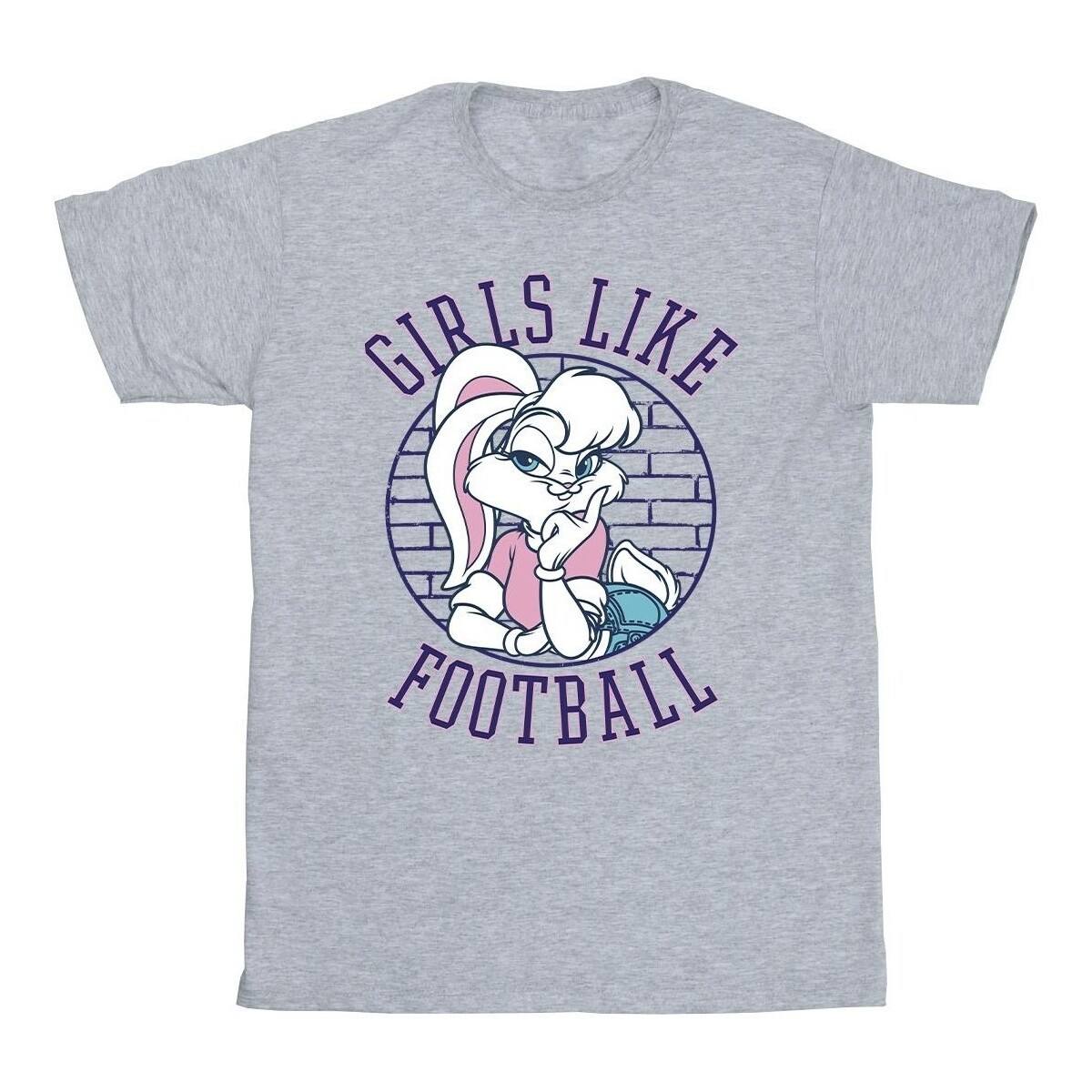 textil Niño Camisetas manga corta Dessins Animés Lola Bunny Girls Like Football Gris