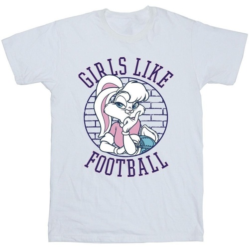 textil Niño Camisetas manga corta Dessins Animés Lola Bunny Girls Like Football Blanco