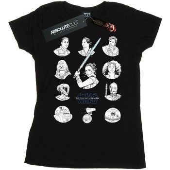 textil Mujer Camisetas manga larga Star Wars: The Rise Of Skywalker Resistance Charcter Line Up Mono Negro