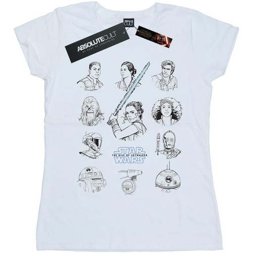 textil Mujer Camisetas manga larga Star Wars: The Rise Of Skywalker Resistance Charcter Line Up Mono Blanco