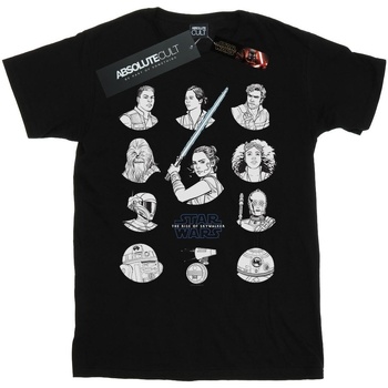 textil Niña Camisetas manga larga Star Wars: The Rise Of Skywalker Resistance Charcter Line Up Mono Negro