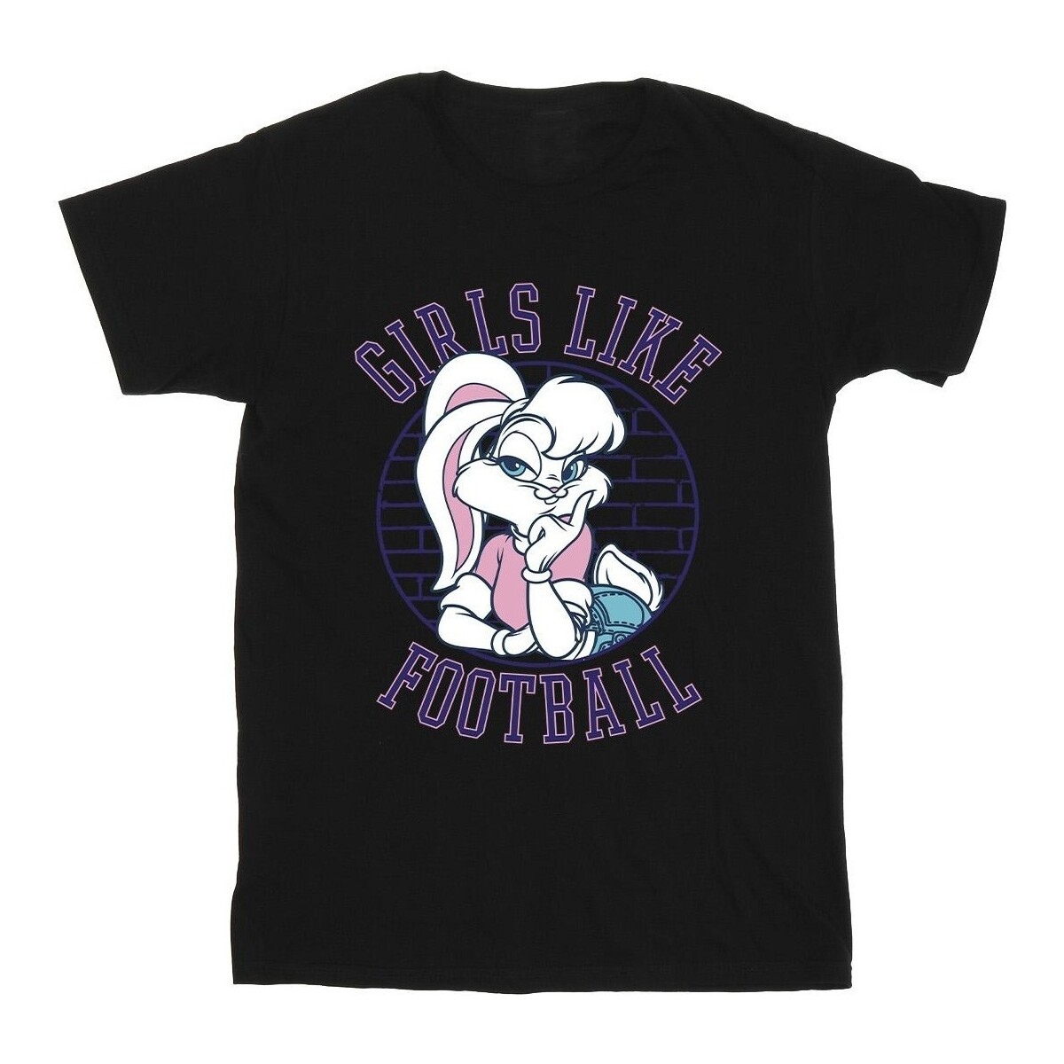 textil Hombre Camisetas manga larga Dessins Animés Lola Bunny Girls Like Football Negro
