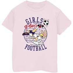 textil Hombre Camisetas manga larga Dessins Animés Lola Bunny Girls Play Football Rojo