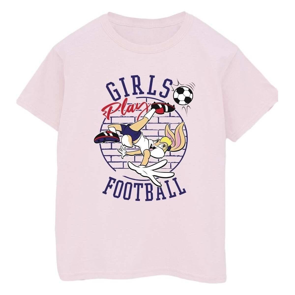 textil Hombre Camisetas manga larga Dessins Animés Lola Bunny Girls Play Football Rojo