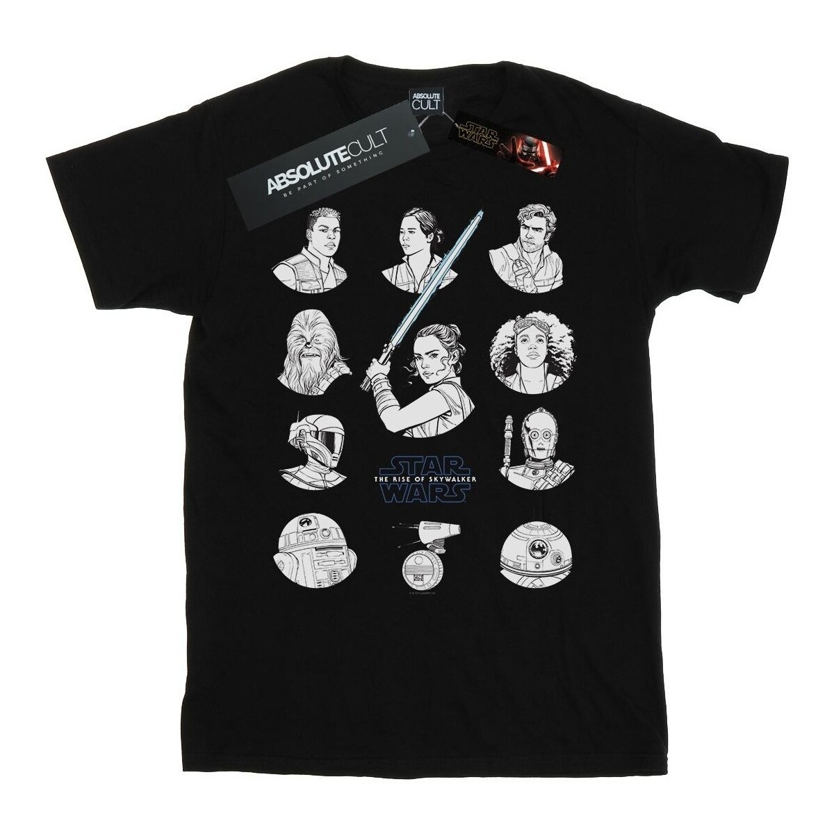 textil Hombre Camisetas manga larga Star Wars: The Rise Of Skywalker Resistance Charcter Line Up Mono Negro