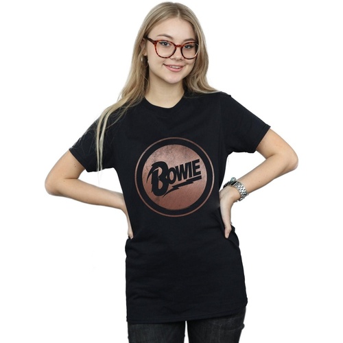 textil Mujer Camisetas manga larga David Bowie Rose Gold Circle Negro