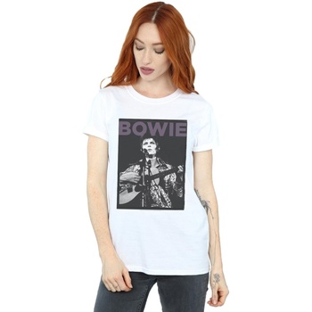 textil Mujer Camisetas manga larga David Bowie Rock Poster Blanco