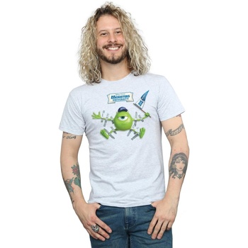 textil Hombre Camisetas manga larga Disney Monsters University Taped Mike Gris