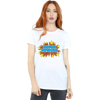 textil Mujer Camisetas manga larga Dc Comics Super Powers Logo Blanco