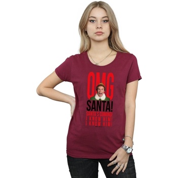 textil Mujer Camisetas manga larga Elf OMG Santa I Know Him Multicolor