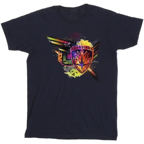 textil Niño Tops y Camisetas Marvel Guardians Of The Galaxy Abstract Shield Chest Azul