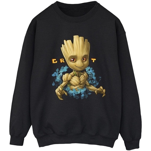 textil Mujer Sudaderas Guardians Of The Galaxy Groot Flowers Negro