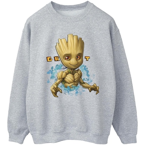 textil Mujer Sudaderas Guardians Of The Galaxy Groot Flowers Gris