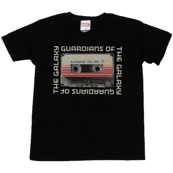 textil Niño Tops y Camisetas Marvel Guardians Of The Galaxy Awesome Mix Cassette Vol. 2 Negro