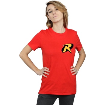 textil Mujer Camisetas manga larga Dc Comics Batman Robin Logo Rojo