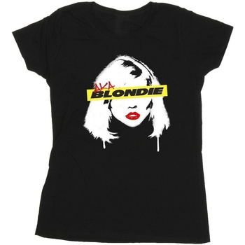textil Mujer Camisetas manga larga Blondie Face Graffiti Negro