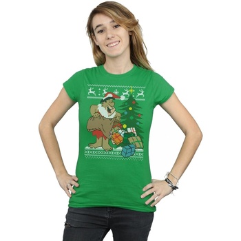 textil Mujer Camisetas manga larga The Flintstones Christmas Fair Isle Verde
