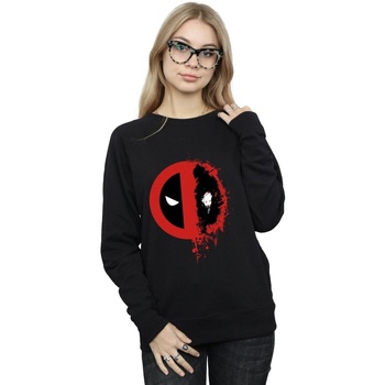 textil Mujer Sudaderas Marvel Deadpool Split Splat Logo Negro