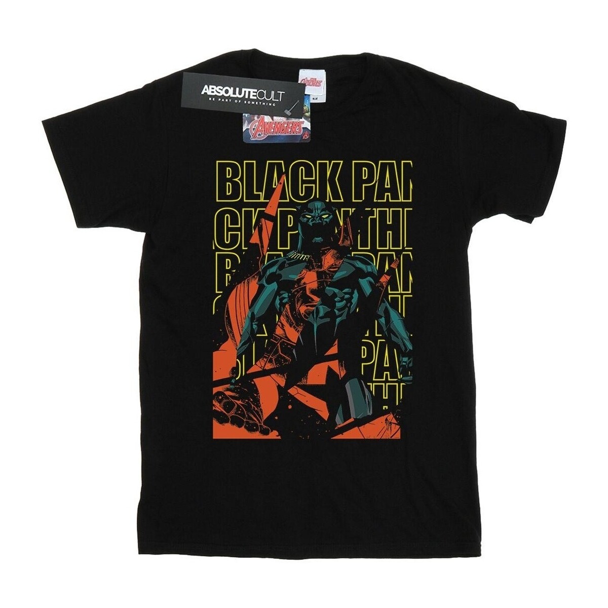 textil Hombre Camisetas manga larga Marvel Avengers Black Panther Collage Negro