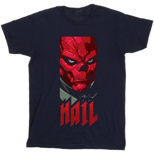 textil Hombre Camisetas manga larga Marvel Avengers Hail Red Skull Azul