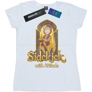 textil Mujer Camisetas manga larga Disney Aladdin Movie Abu Sidekick With Attitude Blanco