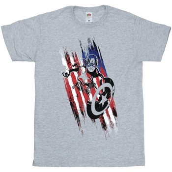 textil Hombre Camisetas manga larga Marvel Avengers Captain America Streaks Gris