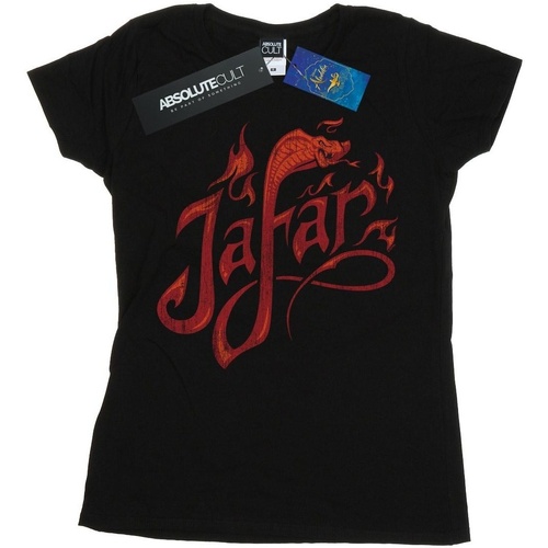 textil Mujer Camisetas manga larga Disney Aladdin Movie Jafar Flames Logo Negro