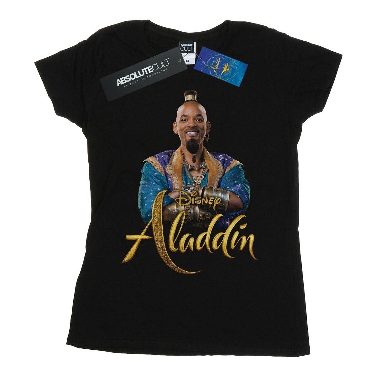 textil Mujer Camisetas manga larga Disney Aladdin Movie Genie Photo Negro