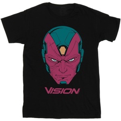 textil Hombre Camisetas manga larga Marvel Avengers Vision Head Negro