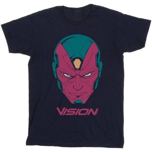 textil Hombre Camisetas manga larga Marvel Avengers Vision Head Azul
