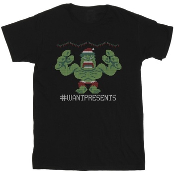 textil Hombre Camisetas manga larga Marvel Avengers Hulk Cross Stitch Negro