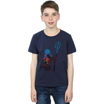 textil Niño Camisetas manga corta Dc Comics Aquaman Battle Silhouette Azul