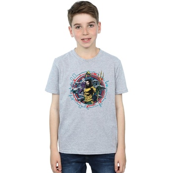 textil Niño Camisetas manga corta Dc Comics Aquaman Circular Crest Gris
