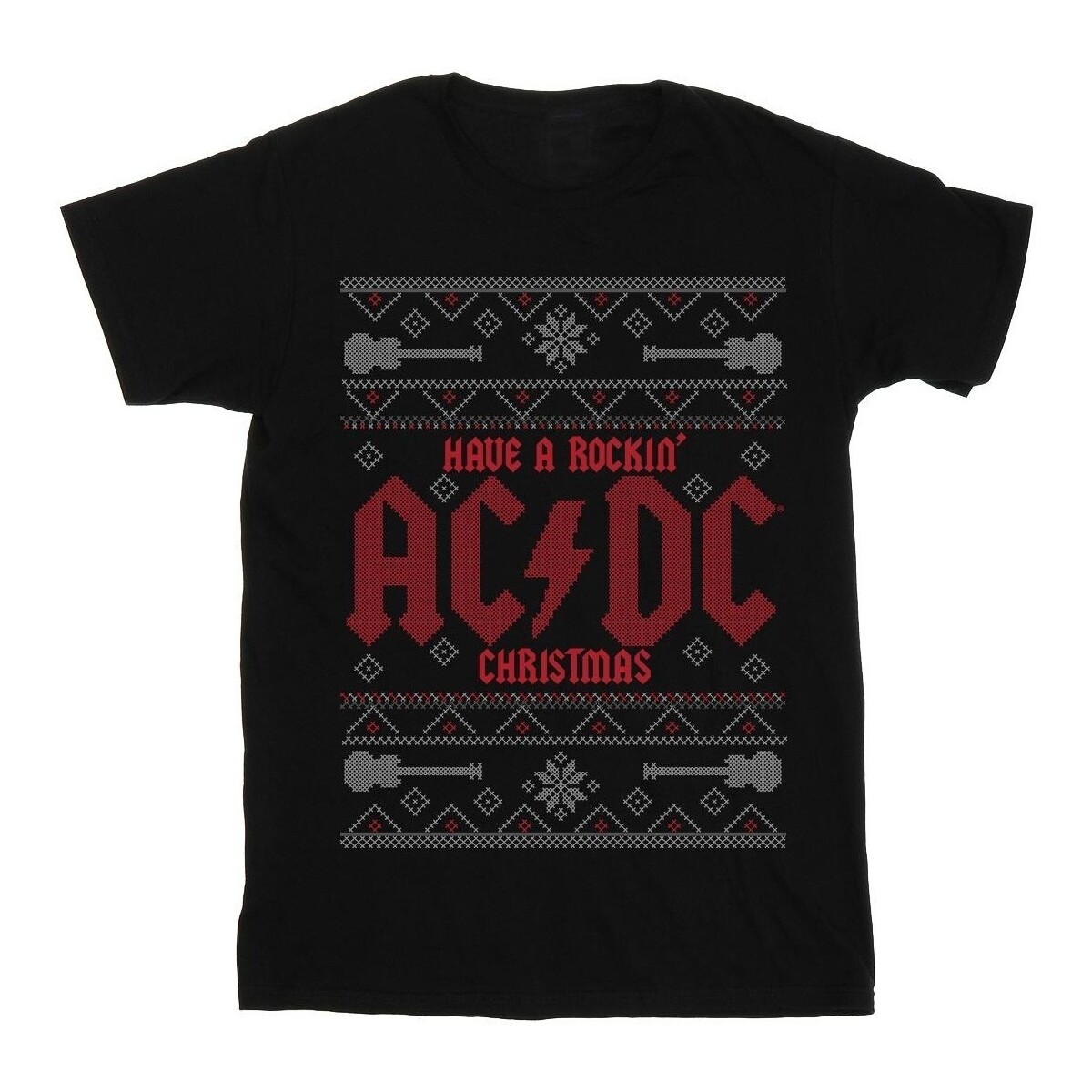 textil Hombre Camisetas manga larga Acdc Have A Rockin Christmas Negro