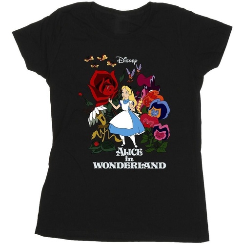 textil Mujer Camisetas manga larga Disney Alice In Wonderland Flowers Negro