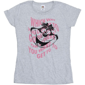 textil Mujer Camisetas manga larga Disney Alice In Wonderland Chesire Cat Gris