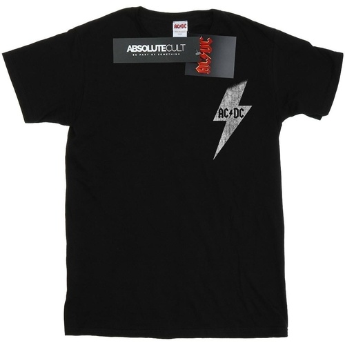 textil Hombre Camisetas manga larga Acdc Lightning Bolt Pocket Negro