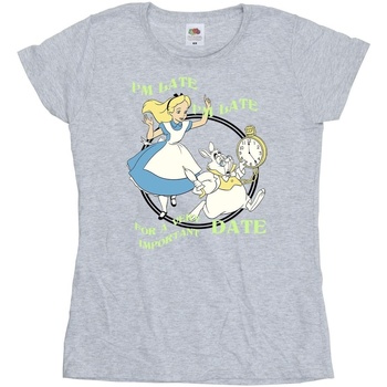 textil Mujer Camisetas manga larga Disney Alice In Wonderland I'm Late Gris